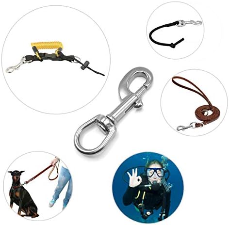 Amadget 2 Pcs 316 Stainless Steel Swivel Eye Bolt Snap Hooks