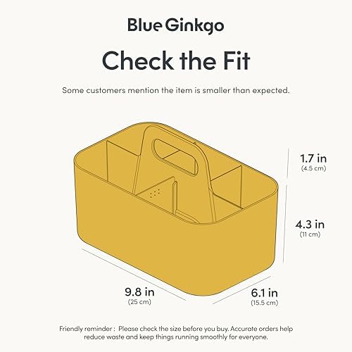 BLUE GINKGO Stackable Organizer Caddy - Korean Made Portable Tote