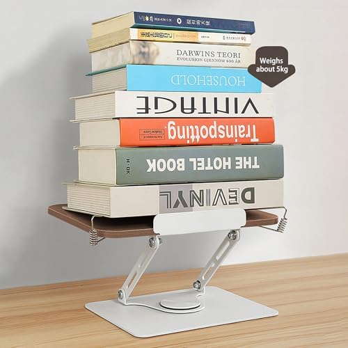 FantasyDay Book Stand Reading Holder with Page Clips Foldable Stand Walnut