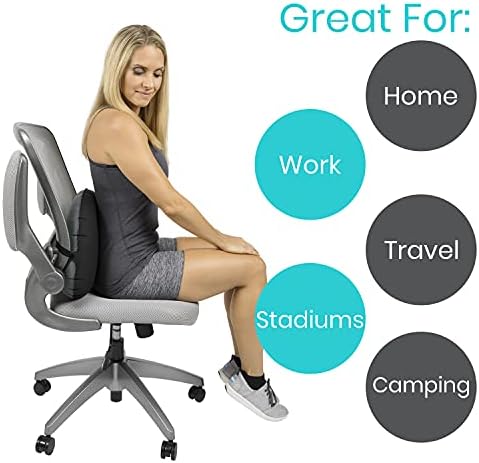 Vive Inflatable Lumbar Pillow - Adjustable Back Support for Travel Car Office