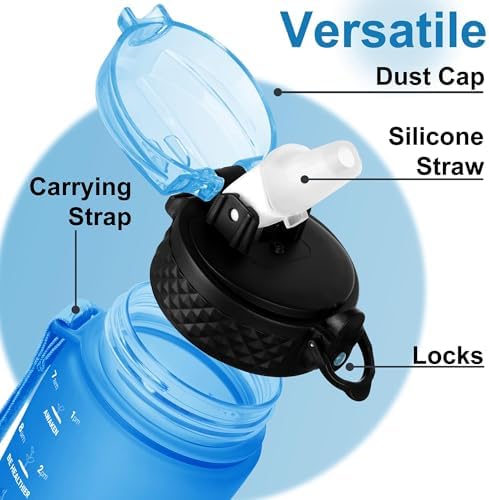 GOPPUS 17oz Straw Water Bottle for Kids BPA Free