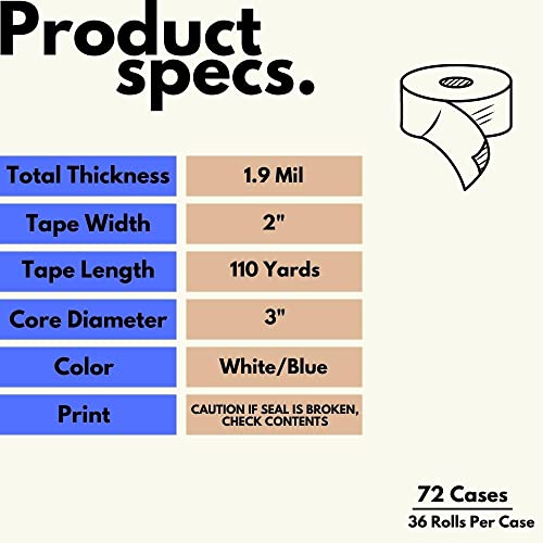Tamper Evident Packing Tape 2 Inch x 110 Yards 2592 Pack