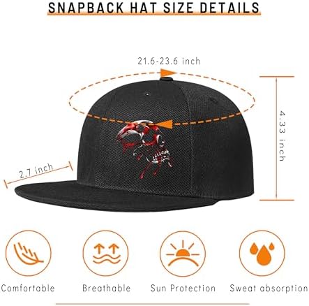 Adjustable Horror Skull Reaper Snapback Hat for Men