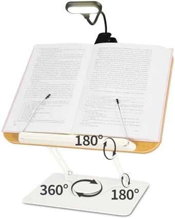 360 Adjustable Book Stand with USB Light
