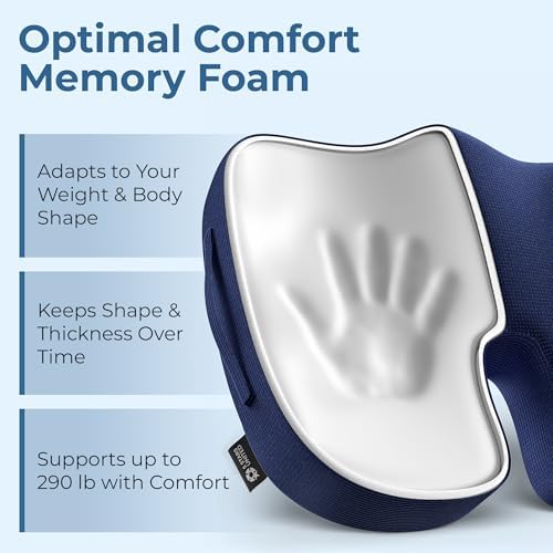 5 STARS UNITED Seat Cushion for Tailbone Pain Relief - Blue 1