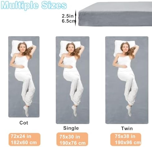 TokSay Memory Foam Camping Mattress - Portable Roll Up Sleeping Pad with Waterproof Cover and Travel Bag