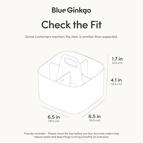 Blue Ginkgo Small Stackable Organizer Caddy - Square White