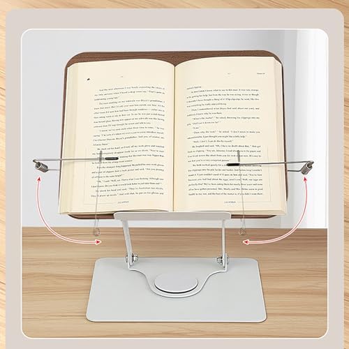 FantasyDay Book Stand Reading Holder with Page Clips Foldable Stand Walnut