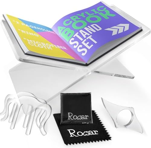 RONAR 6 Pc Acrylic Book Stand Set - Large 8mm Thickness