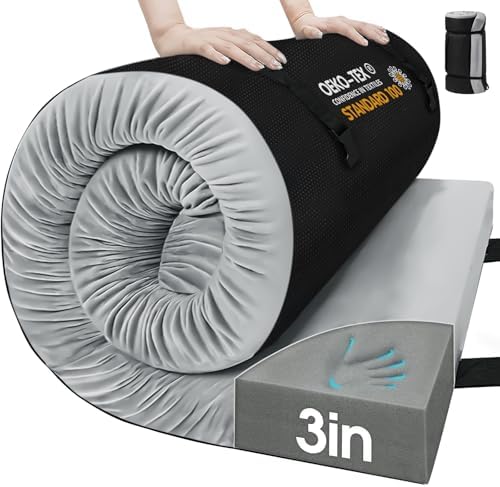 CYMULA 3 Inch Memory Foam Camping Mattress Pad 1