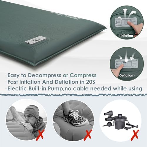 INVOKER Self-Inflating Camping Sleeping Pad with Electric Pump