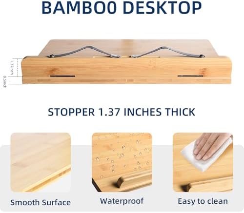 Adjustable Rolling Book Stand with Laptop Holder and 4 Wheels