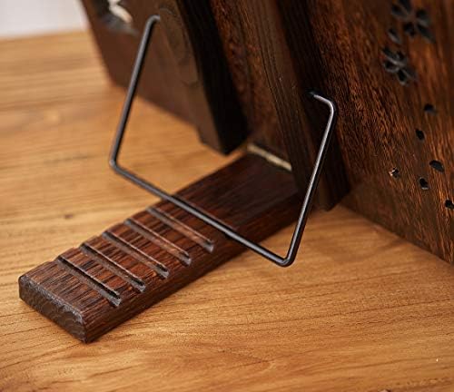 SINOBEST Adjustable Wood Book Stand with Page Clips