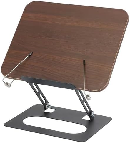 FantasyDay Book Stand Reading Holder with Page Clips Foldable Stand Walnut