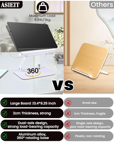 ASIEIT Adjustable Book Stand Foldable and Portable for Office Kitchen Reading