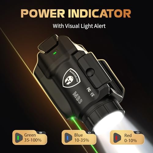 WARRIORLAND MB3 Compact Pistol Light with Green Laser LED