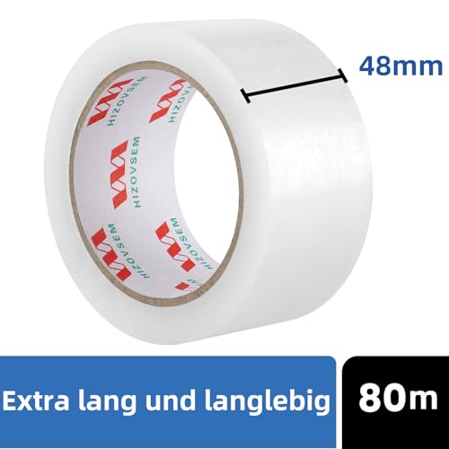 HIZOVSEM Wide Packing Tape 188in 6 Rolls Heavy Duty Sealing Tape