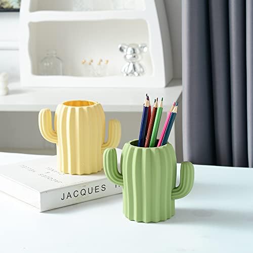 YOSCO Cute Cactus Silicone Pen Holder Green