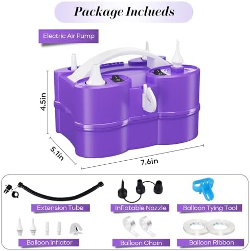 Togvu 3-in-1 Electric Balloon Pump with Dual Nozzle