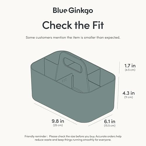 BLUE GINKGO Stackable Organizer Caddy - Green Rectangle