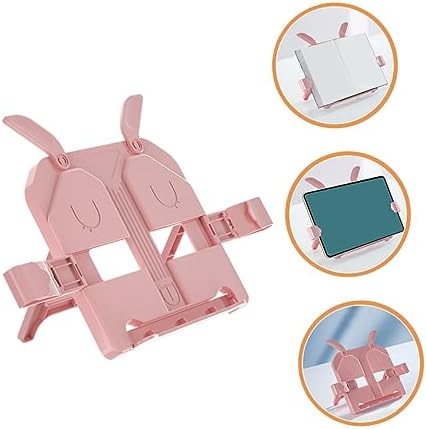 SEWACC Pink ABS Book Stand with Phone and Tablet Holder