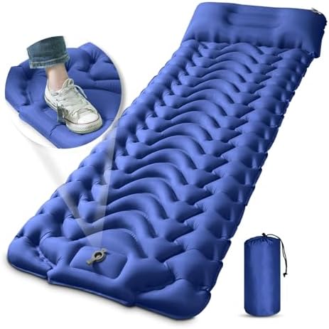 MEETPEAK 4 Inch Thick Inflatable Camping Sleeping Mat with Pillow