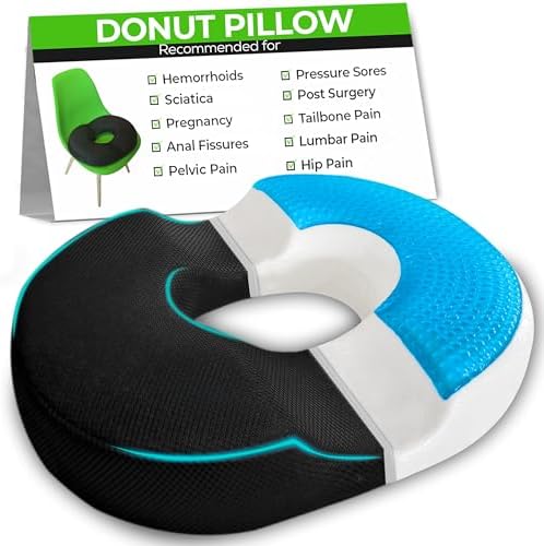 AnboCare Donut Gel Sitting Pillow for Tailbone Hemorrhoid Comfort