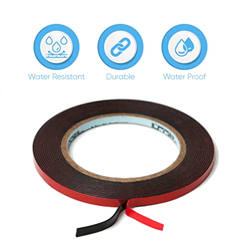HPP Heavy Duty Mounting Tape 025inch x 16ft Double Sided Black Tape