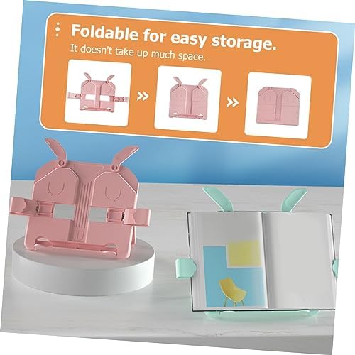 SEWACC Pink ABS Book Stand with Phone and Tablet Holder