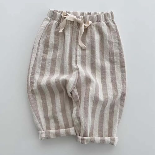 Toddler Striped Cotton Linen Harem Bloomers Pants