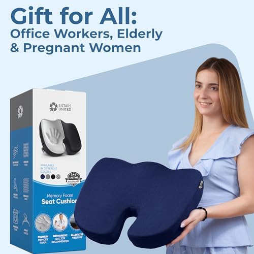 5 STARS UNITED Seat Cushion for Tailbone Pain Relief - Blue 1