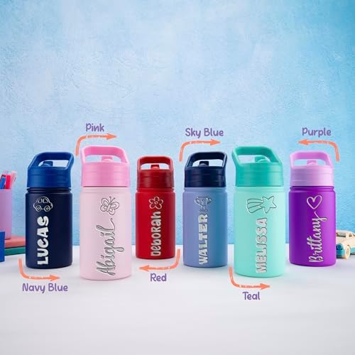 Kids Custom Water Bottle with Engraved Name Icon