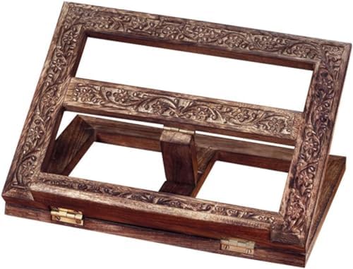 Adjustable Wooden Book Stand for Bible Quran Gita Prayer Display 1