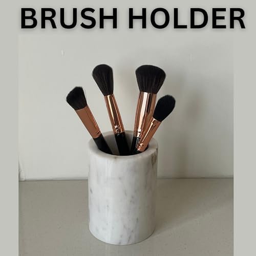KC KULLICRAFT Marble Pencil Holder Stand for Desk and Home