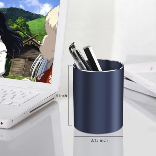 Aluminum Alloy Waterproof Pen Holder - Modern Minimalist Desk Organizer Blue 1