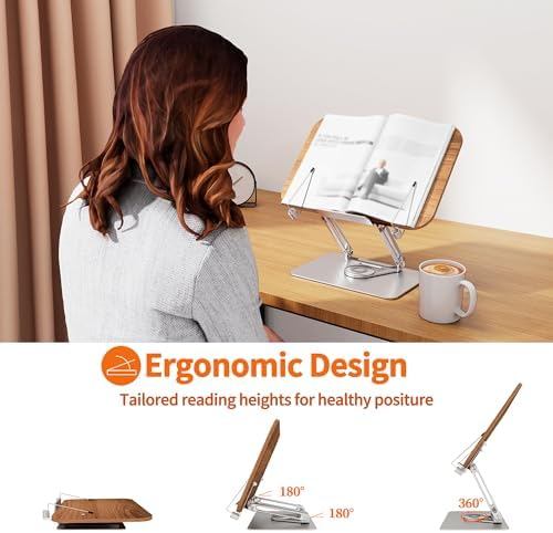 Luxdecor Adjustable Wood Book Stand for Reading