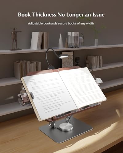 EWX Adjustable Book Stand with 360 Rotatable Light