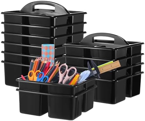 12 Pack 3 Compartment Storage Caddy for Classroom Supplies