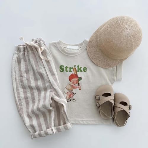 Toddler Striped Cotton Linen Harem Bloomers Pants
