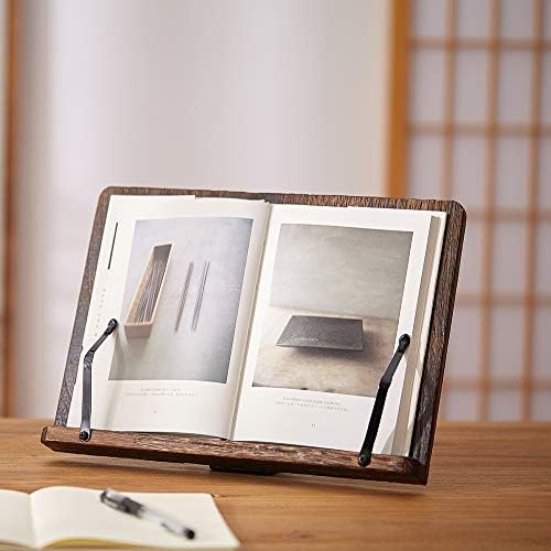 SINOBEST Adjustable Wood Book Stand with Page Clips