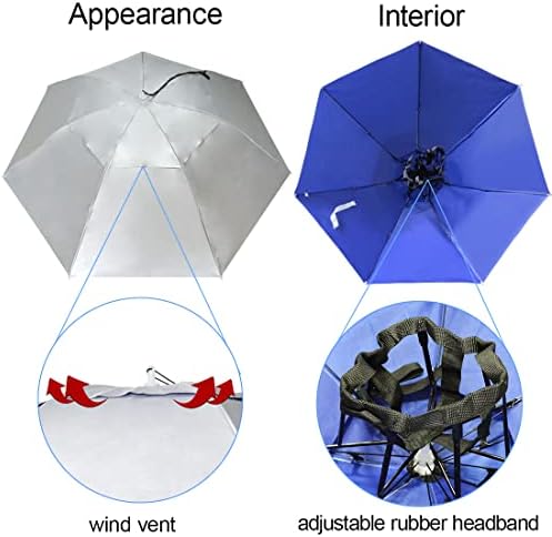 NEW-Vi Fishing Umbrella Hat Adjustable Sun Rain Cap