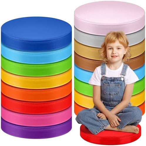 16 Pcs 2 Thick Round Floor Cushions for Kids Classroom