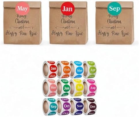 12 Rolls Round Multicolor Baby Milestone Labels