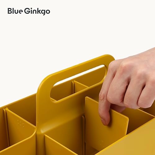BLUE GINKGO Stackable Organizer Caddy Yellow Korean-Made