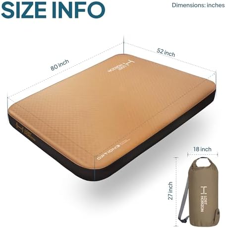 LOSTHORIZON Full Air Foam Camping Mattress with Pump Sack 45 Thick