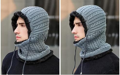 KEAIDO Men Winter Beanie Hat Scarf Set