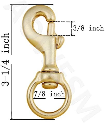 AOWESM 3-14 Solid Brass Swivel Clips 4 Pack