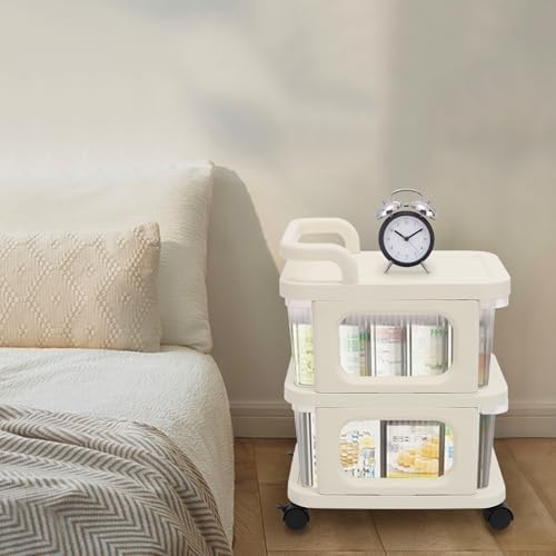 Sturdy Rolling Cart with 2 Drawers and 4 Wheels