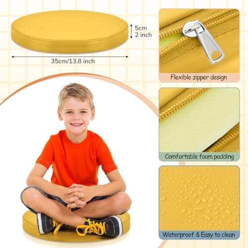 Juexica 8 Pcs Extra Thick Floor Cushions for Kids Classroom Seating