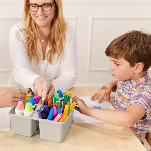ECR4Kids 4-Compartment Storage Caddy Grey 6-Pack